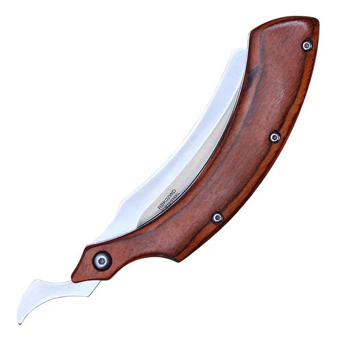 8" Buckshot Straight Razor Wood Handle