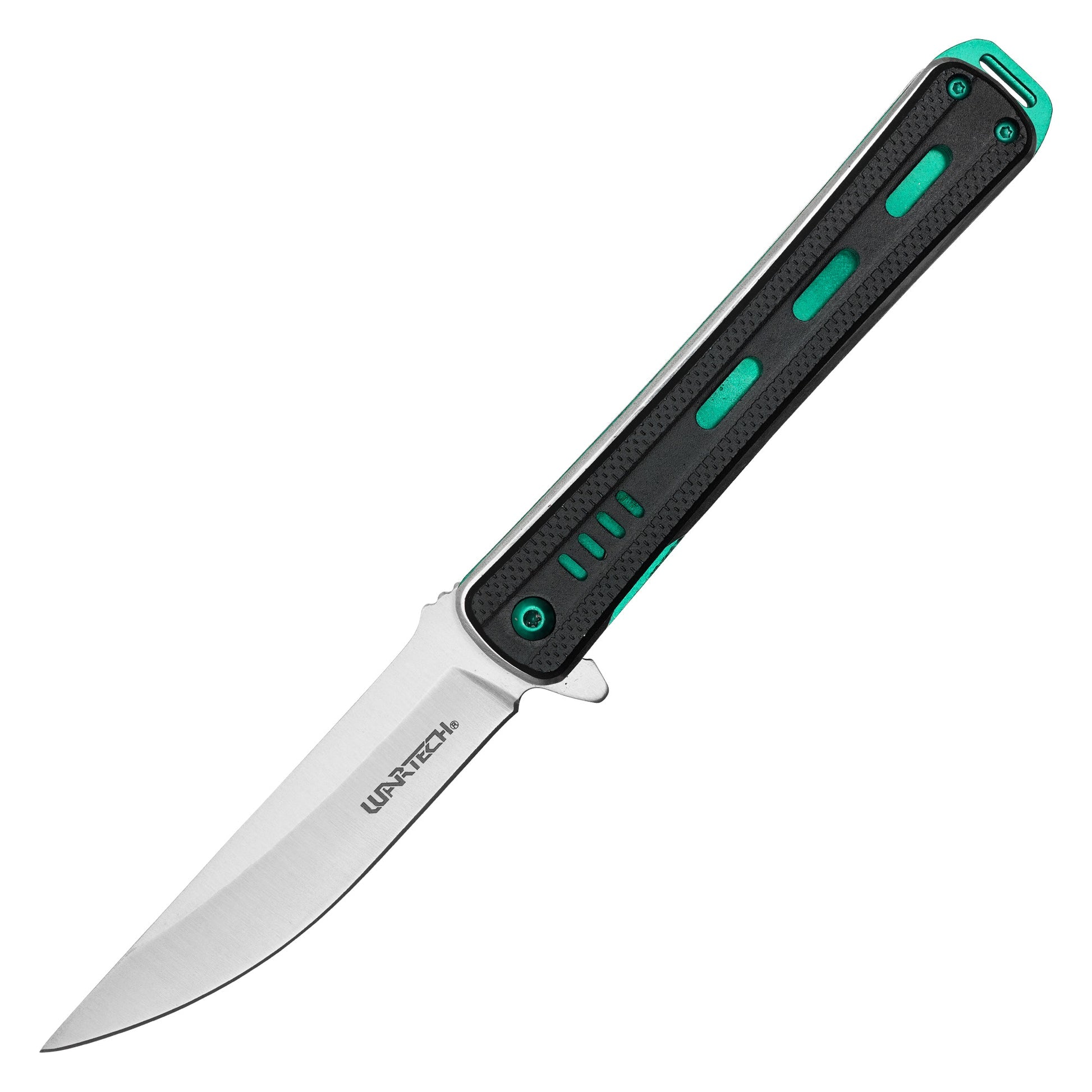 Wartech - 8.75” Black &amp; Green | Spring Assisted Pocket Knife