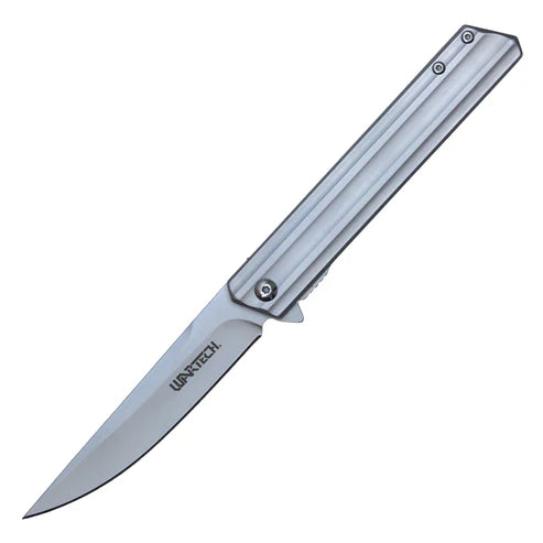 Wartech 8-1/2" Silver Drop Point Pocket Knife